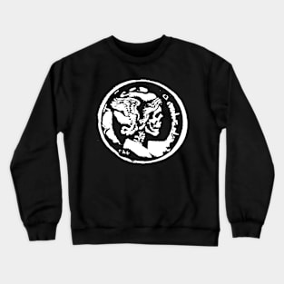 Mercury Skull Smoke Print White Crewneck Sweatshirt